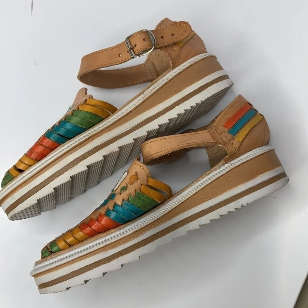Raguer multi colored platform‎ Huraches size 6